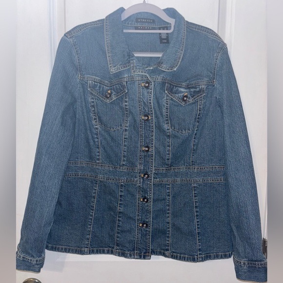 Axcess a Liz Claiborne company 1X denim Jean jacket. Plus size, EUC - Picture 1 of 4